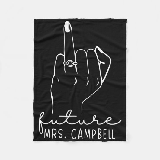 Future Mrs. Campbell New Bridal To Be Fiance Bache Fleece Deken (Voorkant)
