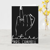 Future Mrs. Campbell New Bridal To Be Fiance Bache Kaart (Gele Bloem)