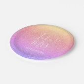 Future Mrs Elegant Paarse Roze Sparkle Glitter Papieren Bordje (Gekanteld)