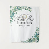 FUTURE MRS Eucalyptus Bruidsfeest Achtergrond Wandkleed (Voorkant)