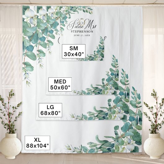 FUTURE MRS Eucalyptus Bruidsfeest Backdrop Wandkleed