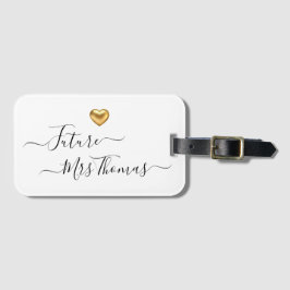 Future Mrs Gold Heart Bagagelabel