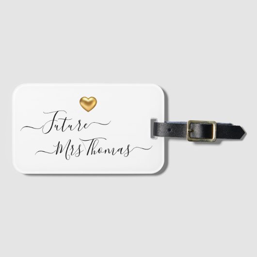 Future Mrs Gold Heart Bagagelabel (Voorkant (horizontaal))