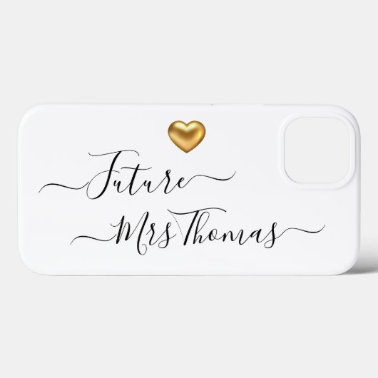Future Mrs Gold Heart Case-Mate iPhone Case (Achterkant (horizontaal))