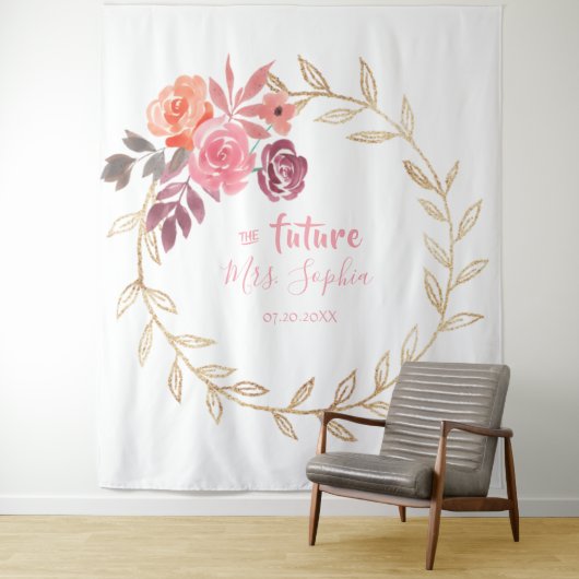Future Mrs Gouden Bruidsfeest Achtergrond Fotohokj Wandkleed (In situ)
