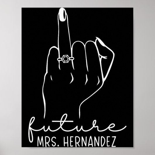 Future Mrs. Hernandez New Bridal To Be Fiance Bach Poster (Voorkant)
