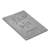 Future Mrs Luxury Silver Sparkle Glitter Notitieboek (Rechterzijde)