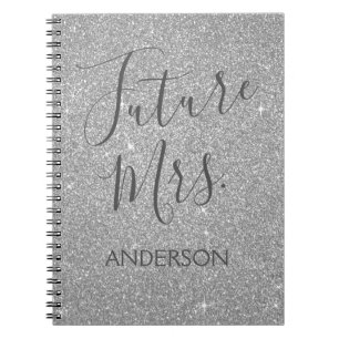 Future Mrs Luxury Silver Sparkle Glitter Notitieboek