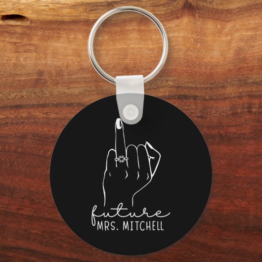 Future Mrs. Mitchell New Bridal To Be Fiance Bache Sleutelhanger (Voorkant)