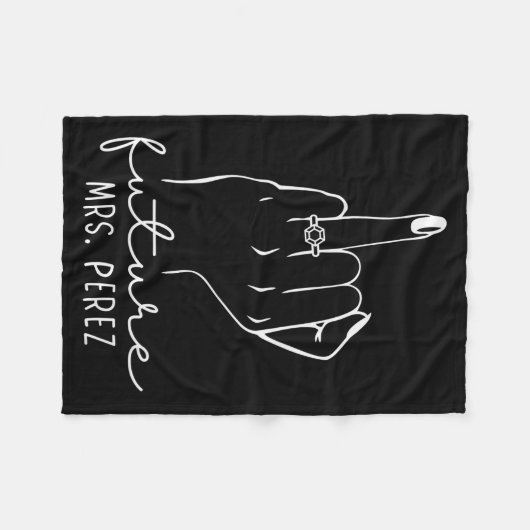 Future Mrs. Perez New Bridal To Be Fiance Bachelor Fleece Deken (Voorkant (Horizontaal))