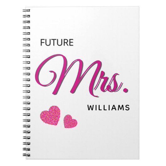 Future Mrs Personalized Wedding Design  Notitieboek (Voorkant)