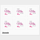 Future Mrs Personalized Wedding Design  Vierkante Sticker (Vel)