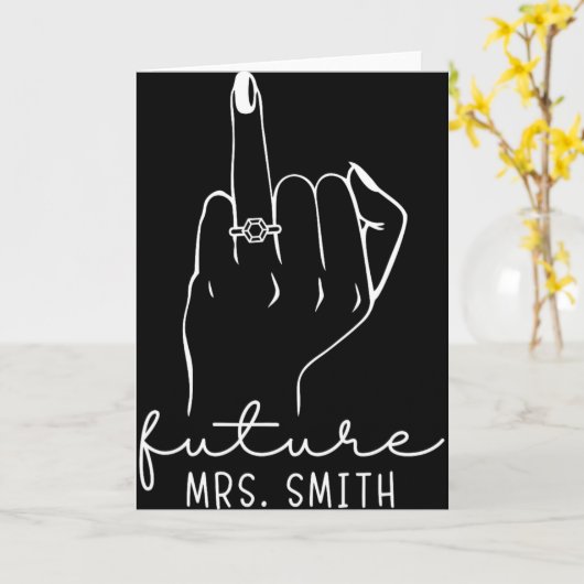 Future Mrs. Smith New Bridal To Be Fiance Bachelor Kaart (Gele Bloem)