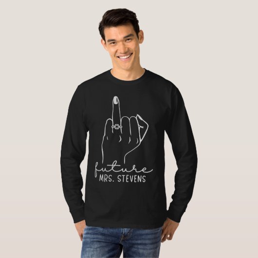 Future Mrs Stevens New Bridal to Be Fiance Bachelo T-shirt (Voorkant volledig)