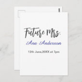 Future mrs surname bride to be purple gray name da briefkaart (Voorkant / Achterkant)