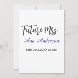 Future mrs surname bride to be purple gray name da kaart