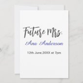 Future mrs surname bride to be purple gray name da kaart (Achterkant)