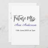 Future mrs surname bride to be purple gray name da kaart (Voorkant / Achterkant)