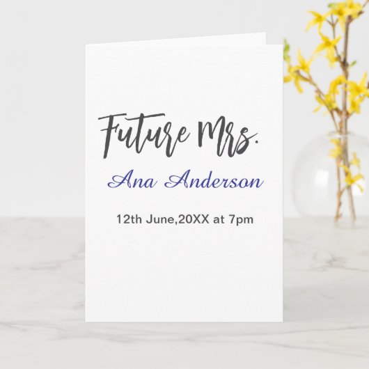 Future mrs surname bride to be purple gray name da kaart (Gele Bloem)