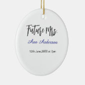 Future mrs surname bride to be purple gray name da keramisch ornament (Rechts)