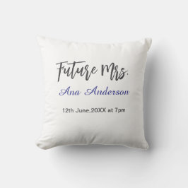 Future mrs surname bride to be purple gray name da kussen