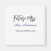 Future mrs surname bride to be purple gray name da magneet (Voorkant)