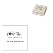 Future mrs surname bride to be purple gray name da rubberstempel (Gestempeld)