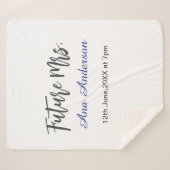 Future mrs surname bride to be purple gray name da sherpa deken (Voorkant (horizontaal))