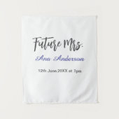Future mrs surname bride to be purple gray name da wandkleed (Voorkant)
