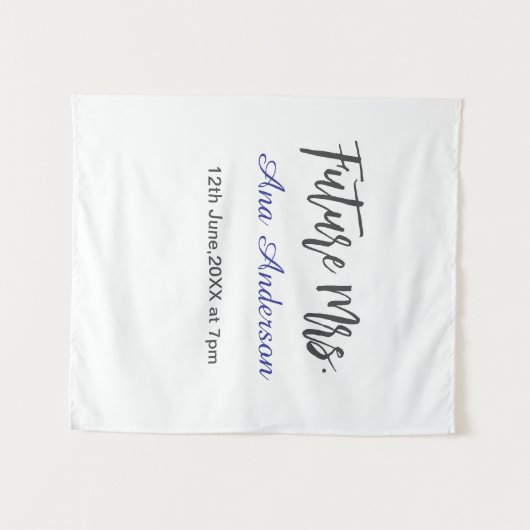 Future mrs surname bride to be purple gray name da wandkleed (Voorkant (horizontaal))