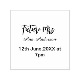 Future mrs surname bride to be purple gray name da  zelfinktende stempel