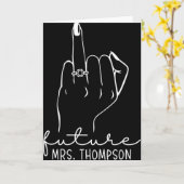 Future Mrs. Thompson New Bridal To Be Fiance Bache Kaart (Gele Bloem)