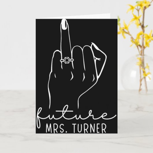 Future Mrs. Turner New Bridal To Be Fiance Bachelo Kaart (Gele Bloem)