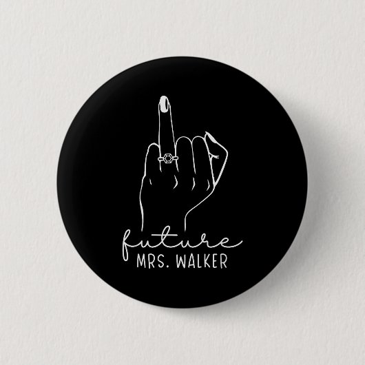 Future Mrs. Walker New Bridal To Be Fiance Bachelo Ronde Button 5,7 Cm (Voorkant)