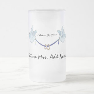 Future Mrs Wedding Doves Matglas Bierpul