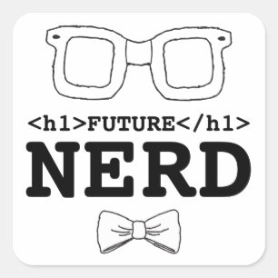 Future Nerd Clipart Nerd Glasses Clipart Design Ba Vierkante Sticker