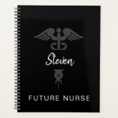 Future Nurse Medical Caduceus Black - Gepersonalis Planner (Voorkant)