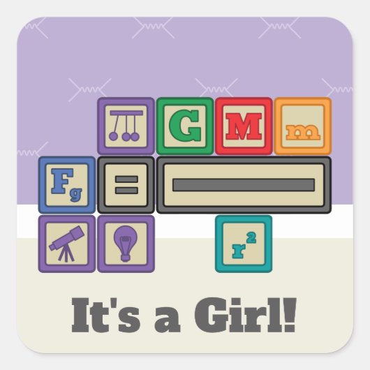 Future Physicist's Blocks Aankondiging Sticker (Voorkant)