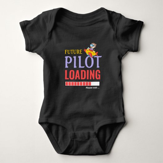 Future Pilot Loading Funny Personalized Unisex Romper (Voorkant)