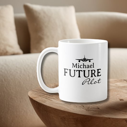 Future Pilot Student Pilot Aviator Simple Custom Koffiemok