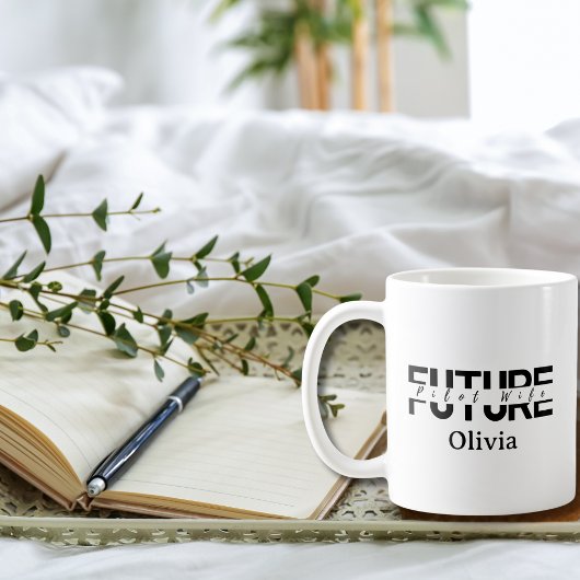 Future Pilot Wife Wedding Simple Script Romantic Koffiemok