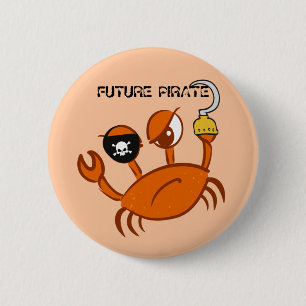 Future Pirate Cute Crab Persoonlijke piratenpartij Ronde Button 5,7 Cm