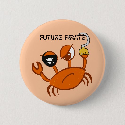 Future Pirate Cute Crab Persoonlijke piratenpartij Ronde Button 5,7 Cm (Voorkant)
