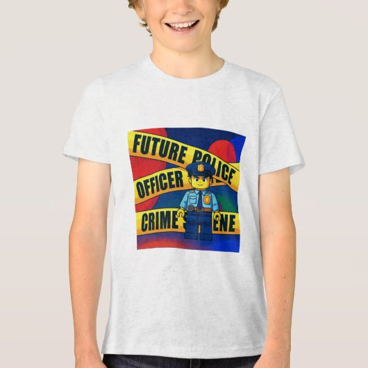 Future Police Officer, Kids-T-Shirt, Anime Tri-Blend Shirt (Voorkant)