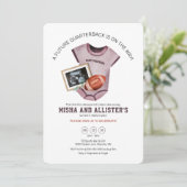 Future Quarterback Baby shower Invitation Kaart (Staand voorkant)