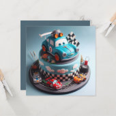 FUTURE RACE AUTO CHAMP KINDEREN VERJAARDAGSTAART KAART (Voorkant / Achterkant in situ)