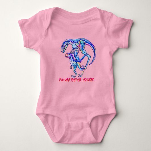 Future Raptor Trainer Velociraptor baby bodysuit (Voorkant)