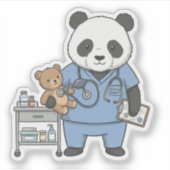 Future RN Panda: Adorable Medical Student  Sticker (Voorkant)