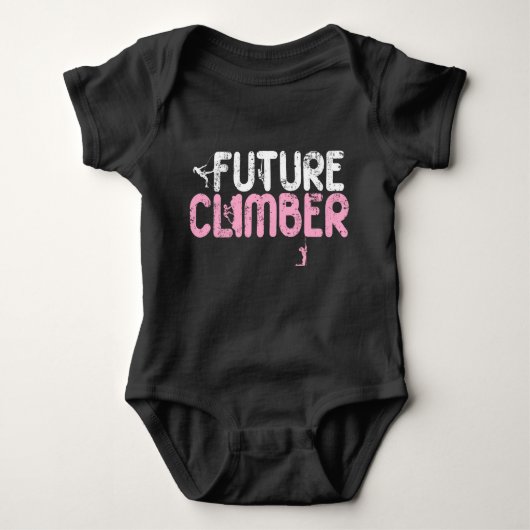 Future Rock Climber Climbing Baby Girl Kid Newborn Romper (Voorkant)