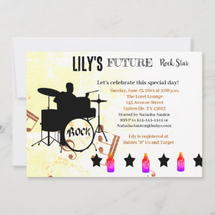 Future Rock Star Baby shower Uitnodiging